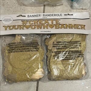 Party City Gold Customizable Banner Kit